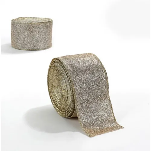 Vianočná stuha zlatá 5cm x 2m
