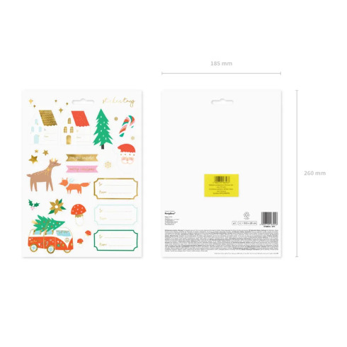 Autocolante de Crăciun Pădure de iarnă, 20 buc.