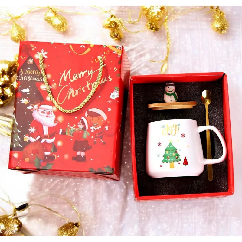 Vianočný hrnček sada s vrchnákom a lyžičkou 225 ml 