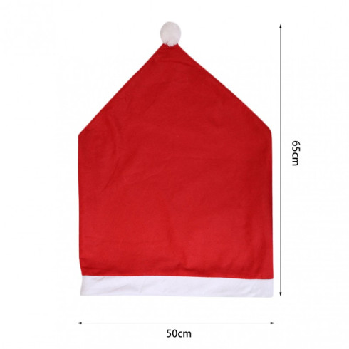 Vánoční potah na židli Mikulášská čepice - červený 1 ks