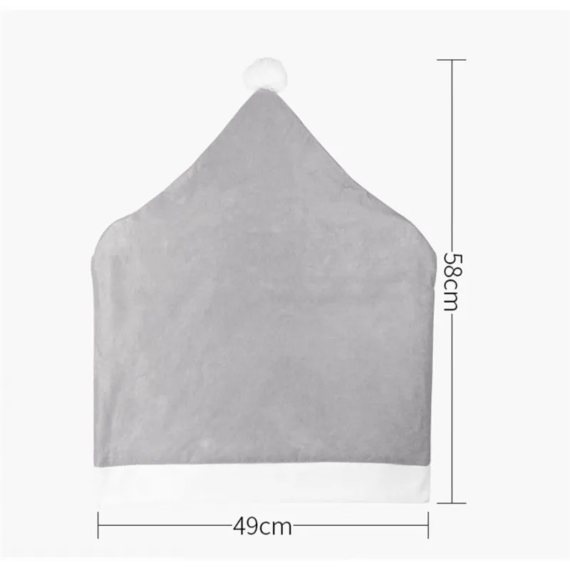 Vianočný poťah na stoličku Mikulášska čiapka - sivý 1 ks