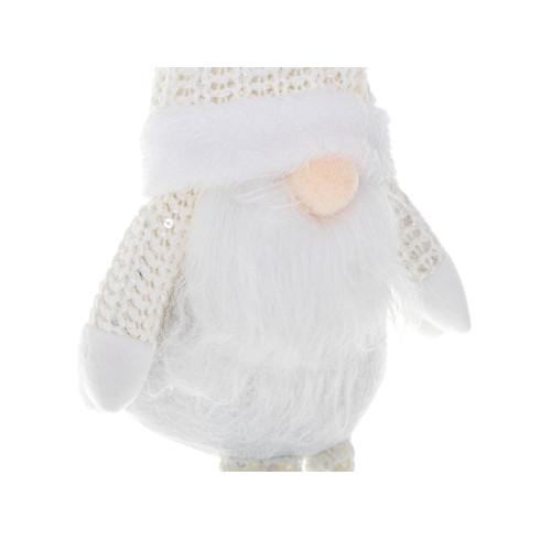 Vánoční trpaslík s bradou bílý - 47cm