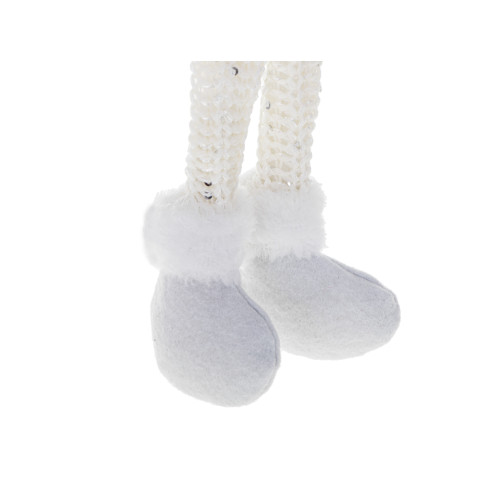 Vánoční trpaslík s bradou bílý - 47cm