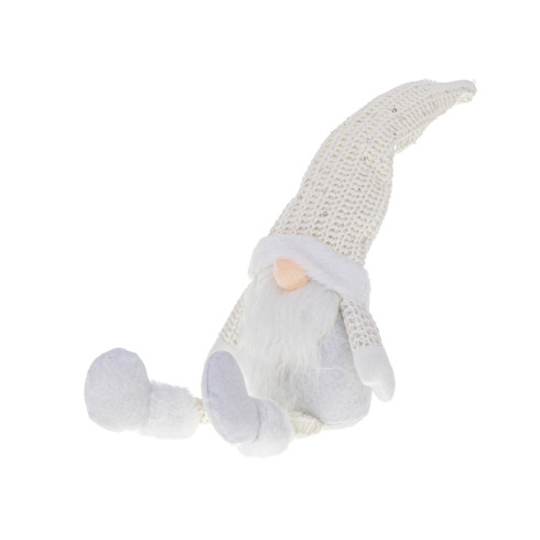Vánoční trpaslík s bradou bílý - 47cm