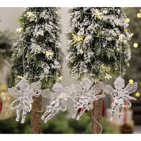 Závěsný křišťálový Andělé 4 ks 