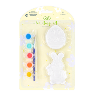 Velikonočni okraski – mavčne okraske za barvanje Zajec in Jajce, set