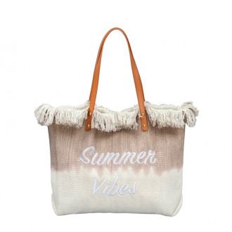 Plážová taška v boho štýle - hnedé ombre