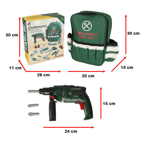 Detské náradie dielňa v batohu 27 ks