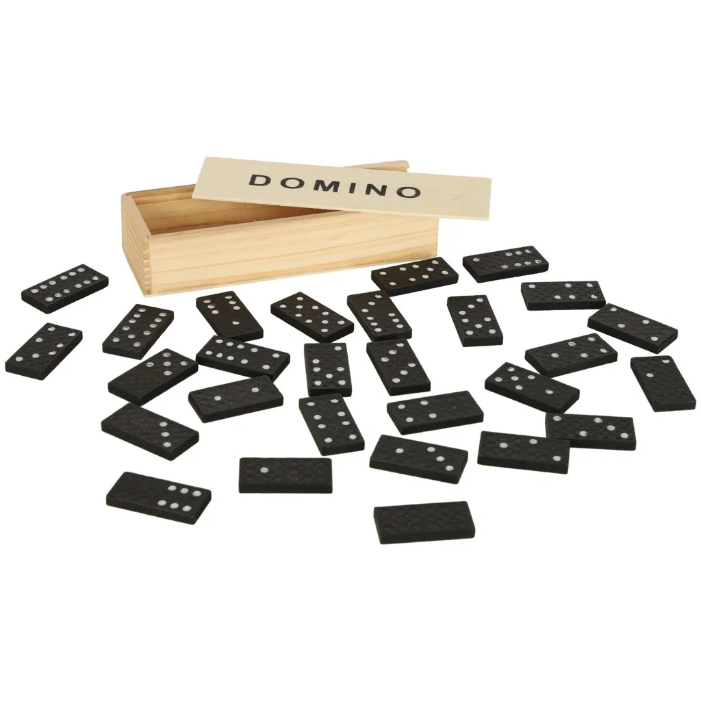 Klasická hra domino kostky v dřevěné krabičce