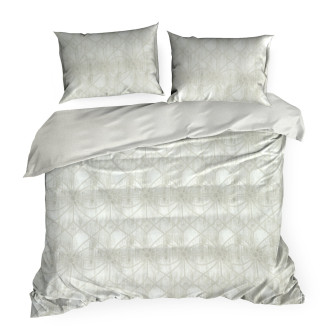 Obliečky 140x200 cm bavlnené renforcé s geometrickým vzorom, béžové a krémové