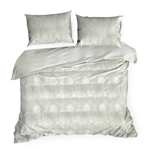 Obliečky 140x200 cm bavlnené renforcé s geometrickým vzorom, béžové a krémové