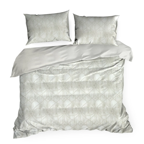 Povlečení 140x200 cm bavlněné renforcé s geometrickým vzorem, béžové a krémové