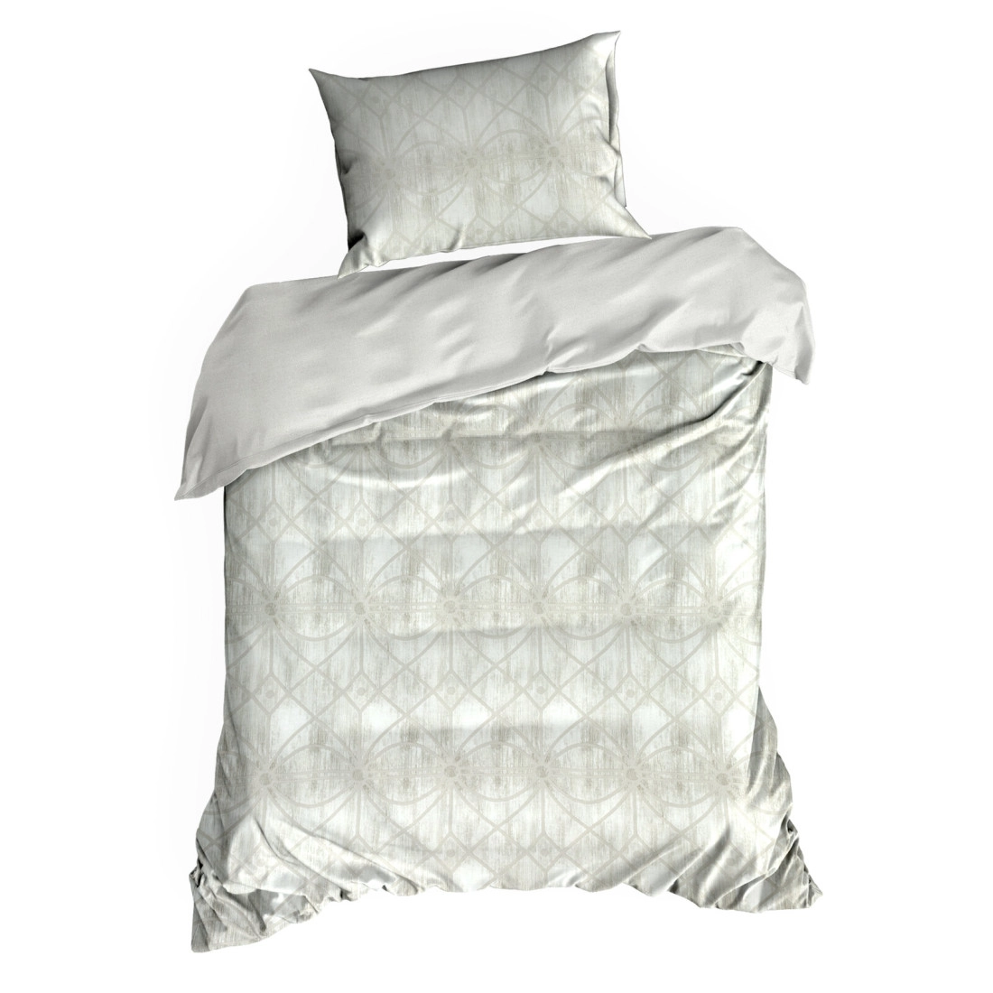 Povlečení 140x200 cm bavlněné renforcé s geometrickým vzorem, béžové a krémové