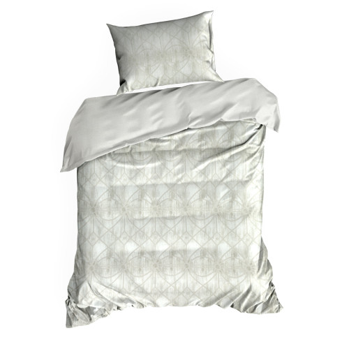 Obliečky 140x200 cm bavlnené renforcé s geometrickým vzorom, béžové a krémové