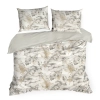 Bavlněné povlečení 140x200 cm s rostlinným vzorem, bílé a ocelové