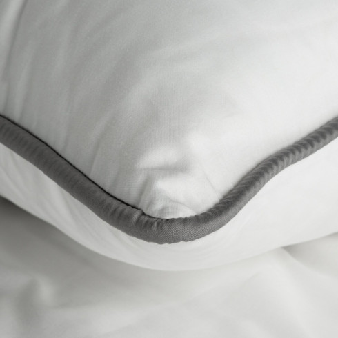 Povlečení 140x200 cm bavlněný satén oboustranné, bílé a ocelové