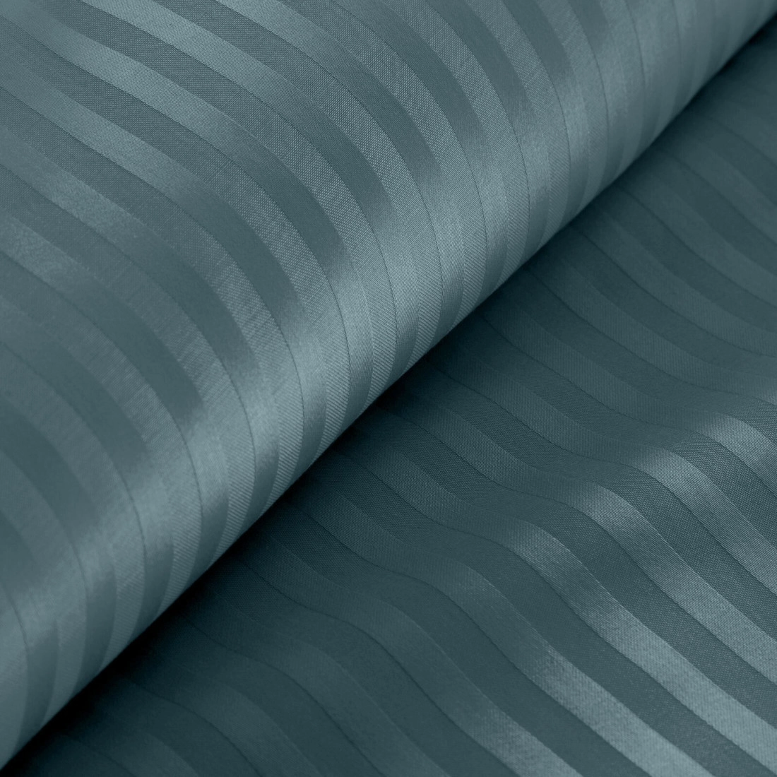 Povlečení 140x200 cm z bavlněného saténu s proužky, modré