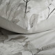 Povlečení 140x200 cm saténové bavlněné s rostlinným vzorem, stříbrné a bílé