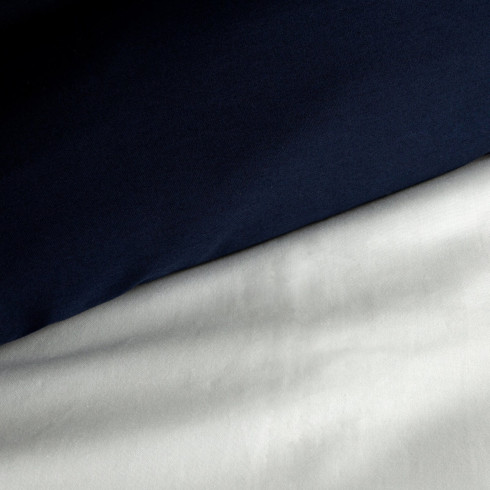 Saténové povlečení 140x200 cm oboustranné, bílé a tmavě modré