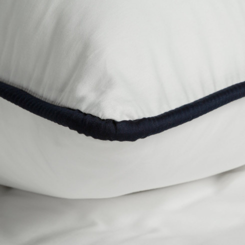 Saténové povlečení 140x200 cm oboustranné, bílé a tmavě modré