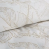 Obliečky 160x200 cm bavlnené a saténové šedobéžové s rastlinným vzorom
