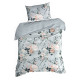Obliečky 160x200 cm bavlnené renforcé s kvetinovým motívom, sivé a oceľové