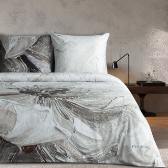 Obliečky 160x200 cm bavlnené saténové, hnedé a sivé