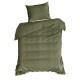 Obliečky 160x200 cm bavlnené saténové pruhované, olivové