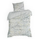 Povlečení 160x200 cm z bavlněného saténu s květinovým vzorem, šedé a béžové
