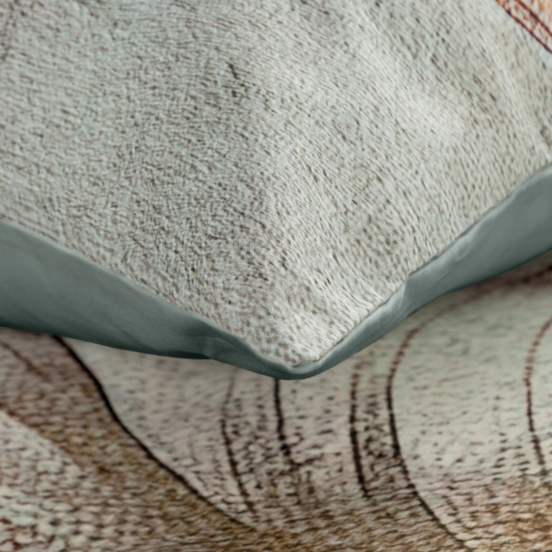 Povlečení 160x200 cm bavlněný satén, světle šedé a zelené