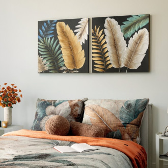 Obliečky 160x200 cm bavlnené saténové, svetlosivé a zelené