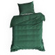 Obliečky 160x200 cm bavlnené saténové tmavozelené v prúžkoch