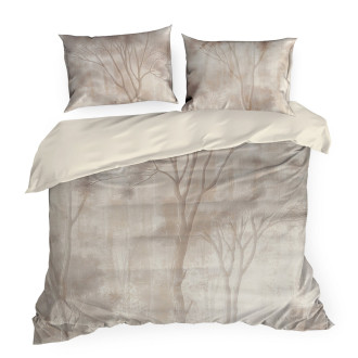 Obliečky 160x200 cm saténové bavlnené, béžové a krémové