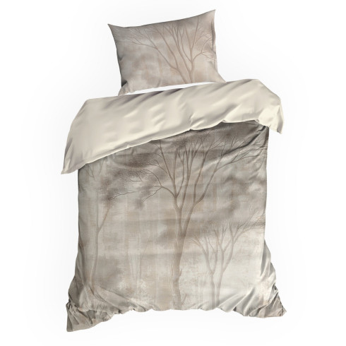 Obliečky 160x200 cm saténové bavlnené, béžové a krémové