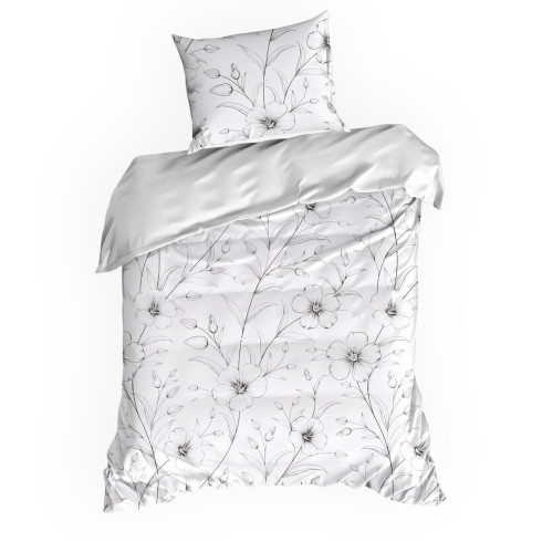 Saténové bavlněné povlečení 160x200 cm, bílé a černé