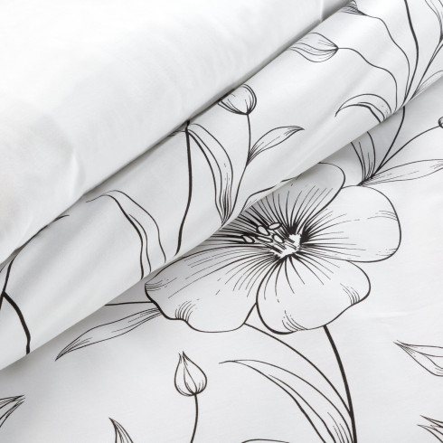 Saténové bavlněné povlečení 160x200 cm, bílé a černé