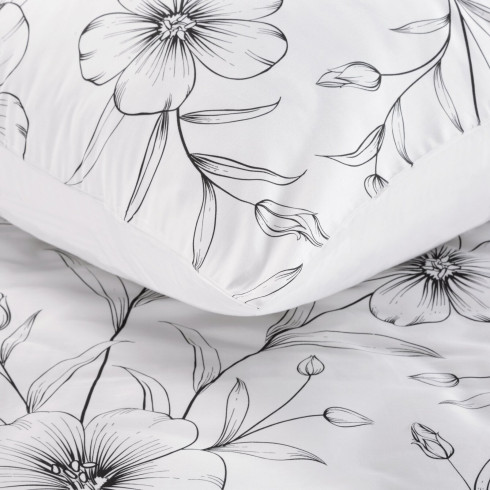 Saténové bavlněné povlečení 160x200 cm, bílé a černé