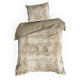 Povlečení 160x200 cm saténové bavlněné s mramorovým vzorem, béžové