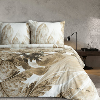 Obliečky 160x200 cm saténové, biele a béžové