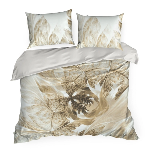 Povlečení 160x200 cm saténové, bílé a béžové