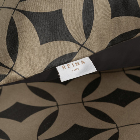 Povlečení 160x200 cm saténové s geometrickým vzorem, tmavě hnědé a světle hnědé