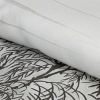 Povlečení 160x200 cm saténové s rostlinným vzorem, bílé a ocelové