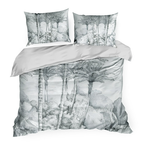 Povlečení 160x200 cm saténové, světle šedé a ocelové