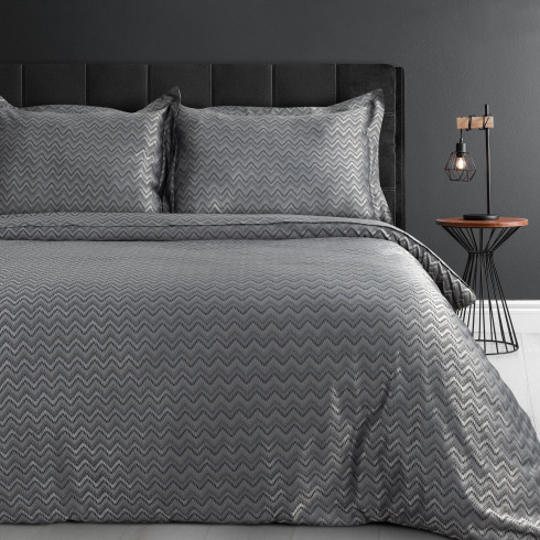 Obliečky 200x160 cm bambusová viskóza s geometrickým vzorom, sivé