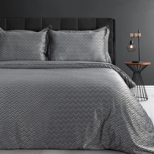 Obliečky 200x160 cm bambusová viskóza s geometrickým vzorom, sivé