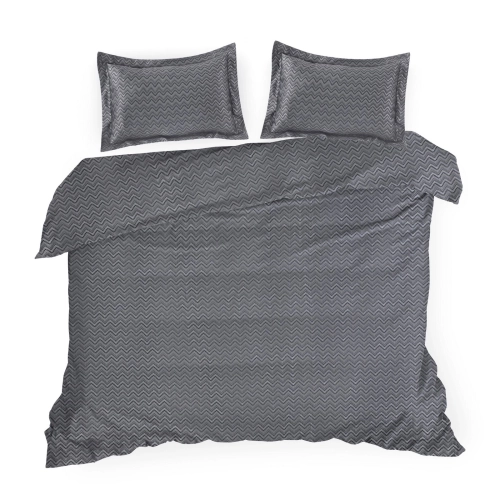 Obliečky 200x160 cm bambusová viskóza s geometrickým vzorom, sivé