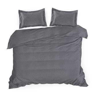 Obliečky 200x220 cm bambusová viskóza s geometrickým vzorom, sivé