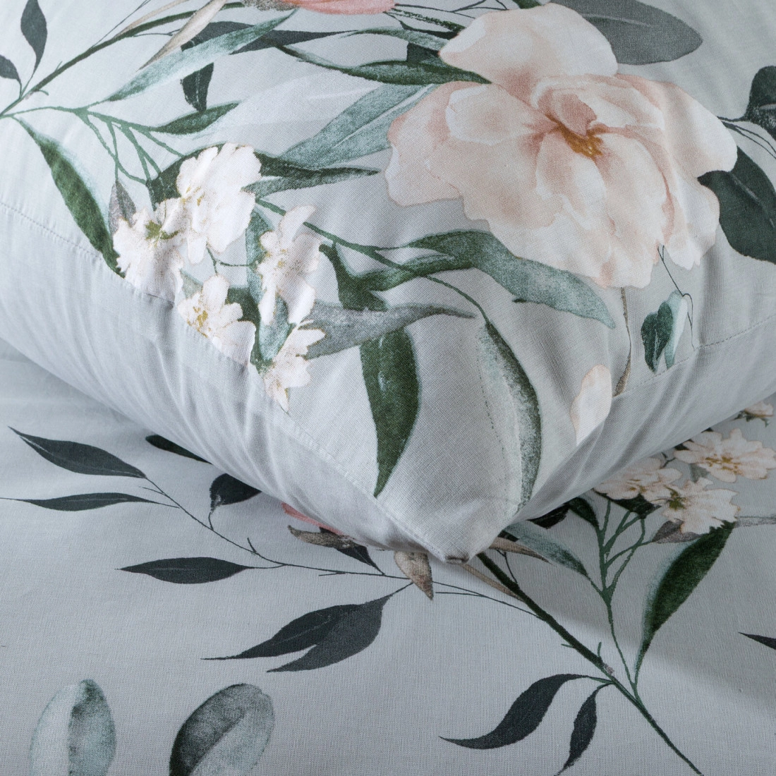 Povlečení 220x200 cm bavlněné renforcé květinové, šedé a ocelové