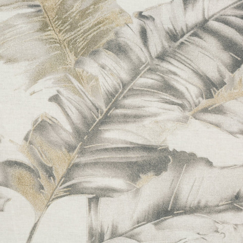 Obliečky 220x200 cm bavlnené s rastlinným vzorom, biele a oceľové