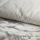 Obliečky 220x200 cm bavlnené s rastlinným vzorom, biele a oceľové